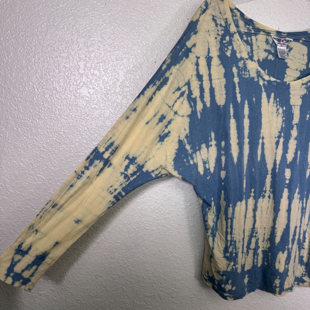 Hard Tail Top Womens Small Tie Dye Long Sleeve Tunic Cotton Modal Artsy USA Y2K - Picture 8 of 12